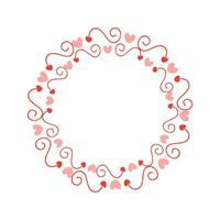Vector hand drawn hearts border and frame design