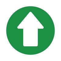 Vector up arrows in line and flat circles