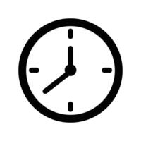 Vector clock icon white background vector illustration