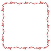Vector hand drawn heart frame illustration