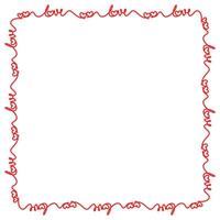 Vector hand drawn heart frame illustration