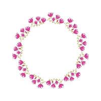 Vector hand drawn floral wreath on white background