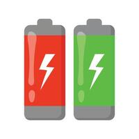 Vector full energy battery charge illustration on white