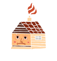 sad home cartoon ilustration png