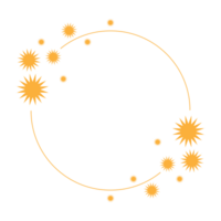 round copy space frame with star ornament png