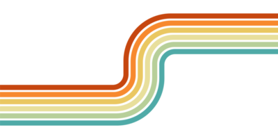 rétro coloré arc en ciel élément png