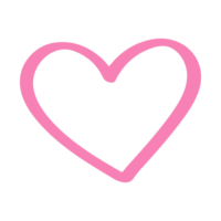 pink heart shape hand drawn png