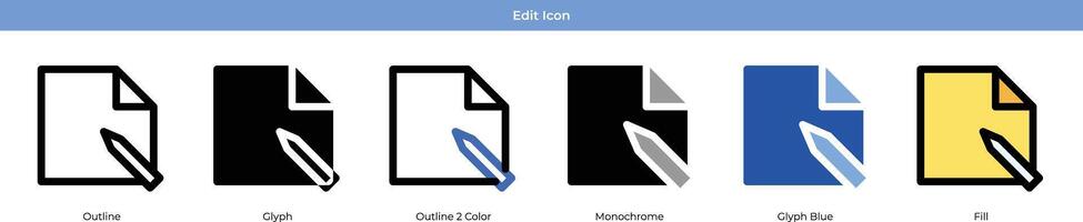 editar icono conjunto vector