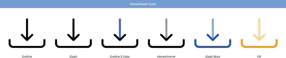 conjunto de iconos de descarga vector