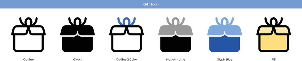 conjunto de iconos de regalo vector