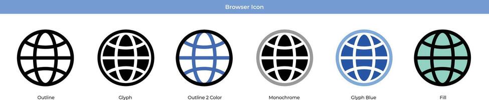conjunto de iconos del navegador vector