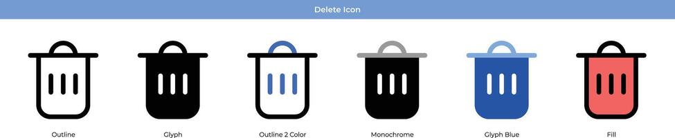 Delete Icon Set vector