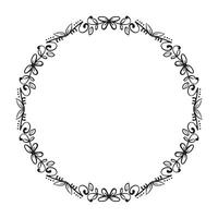 Vector decorative floral round element on white background