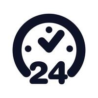 vector 24 hour timer clock black on white