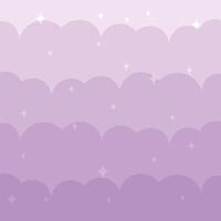 Vector cute purple clouds background with star elements