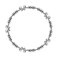 Vector decorative floral round element on white background