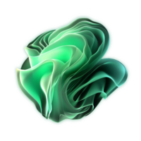 AI generated Abstract gradient green wavy shape png
