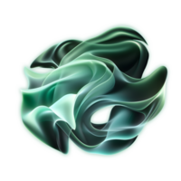 AI generated Abstract wavy green gradient shape png