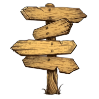 AI generated Wooden signpost isolated on transparent background png