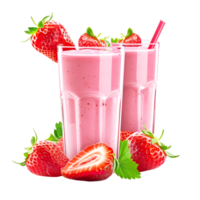ai généré fraise Milk-shake png