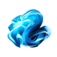 AI generated Abstract gradient blue wavy shape PNG
