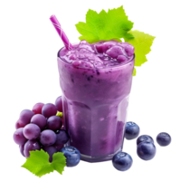 AI generated Grape smoothie in glass PNG