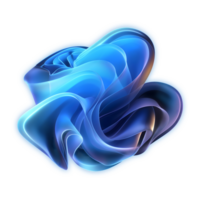 AI generated Abstract gradient blue wavy shape PNG