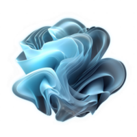 AI generated Abstract gradient blue wavy shape PNG