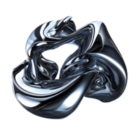 AI generated Abstract 3D metallic shape PNG