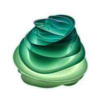 AI generated Abstract gradient green wavy shape PNG