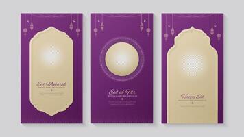 Arabic Islamic style social media stories template collection vector