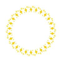 Vector golden circle frame from star shape isolated on white