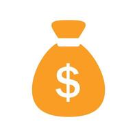 Vector money bag icon with a dollar sign flat money bag