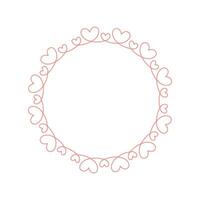 Vector hand drawn hearts border and frame design