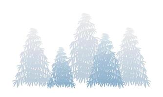 Vector coniferous pine fir conifer tree forest