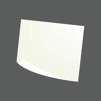 Vector white empty paper sheet with curl