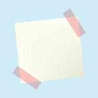 Vector white grid notepaper journal sticker