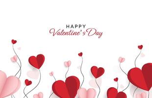 feliz día de San Valentín. con la composición creativa del amor de los corazones. ilustración vectorial vector