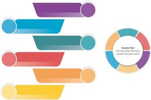 Multi colored pie chart by bar graphs. vector