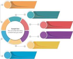 Multi colored pie chart by bar graphs. vector