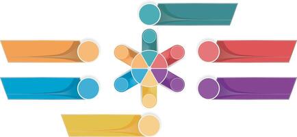 Multi colored pie chart by bar graphs. vector