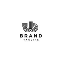Initial Letter TB Lines Logo Design. Simple Layered Lines of Letters T and B Logo Design. vector