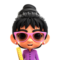 Female Teacher 3D Avatar Illustration for web, app, infographic, etc png