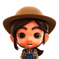 Female Farmer 3D Avatar Illustration for web, app, infographic, etc png