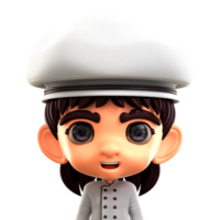 fêmea chefe de cozinha 3d avatar ilustração para rede, aplicativo, infográfico, etc png
