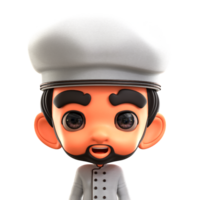 mannetje chef 3d avatar illustratie voor web, app, infografisch, enz png