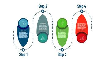 Infographic template for business information presentation. Vector square and icon elements. Modern workflow diagrams. Report plan 4 topics