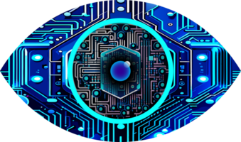 Blue eye cyber circuit future technology concept background png