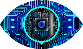 Hintergrund des zukünftigen Technologiekonzepts der Cyberschaltung des blauen Auges png