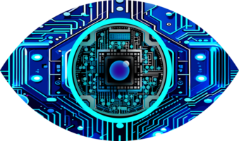 Blue eye cyber circuit future technology concept background png